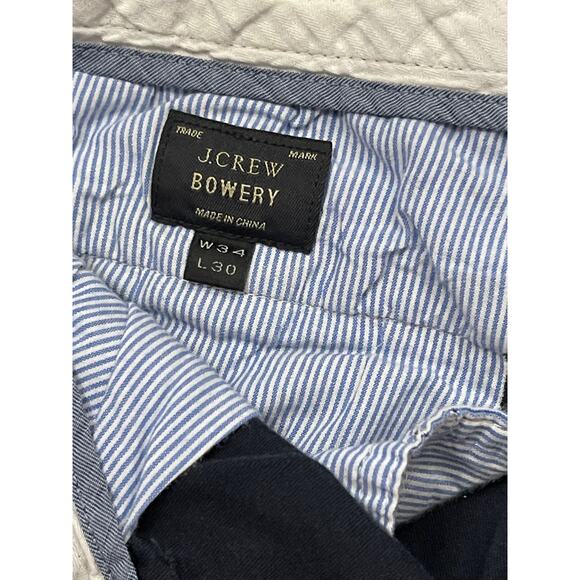 J. Crew Bowery Classic Fit Mens Flat Front Chinos 34x30 Navy - Picture 5 of 13